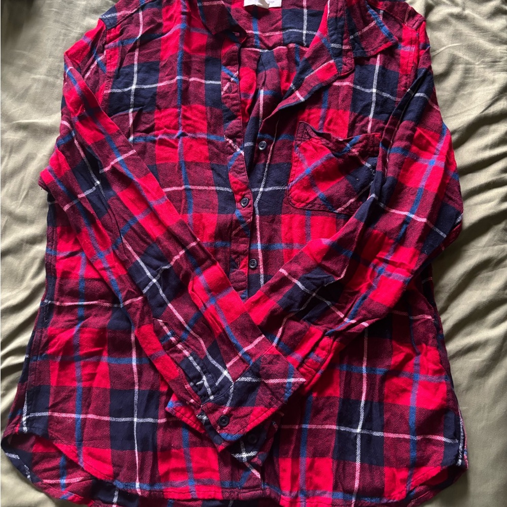 beachlunchlounge Red and Blue Checkered Shirt